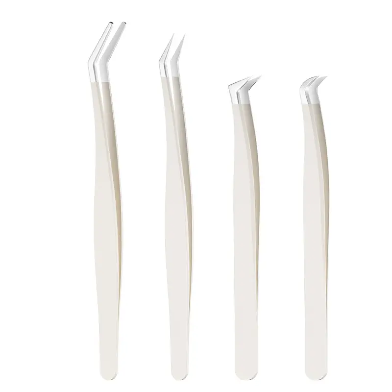 False Eyelash Grafting Tweezers White Plastic - Image 23