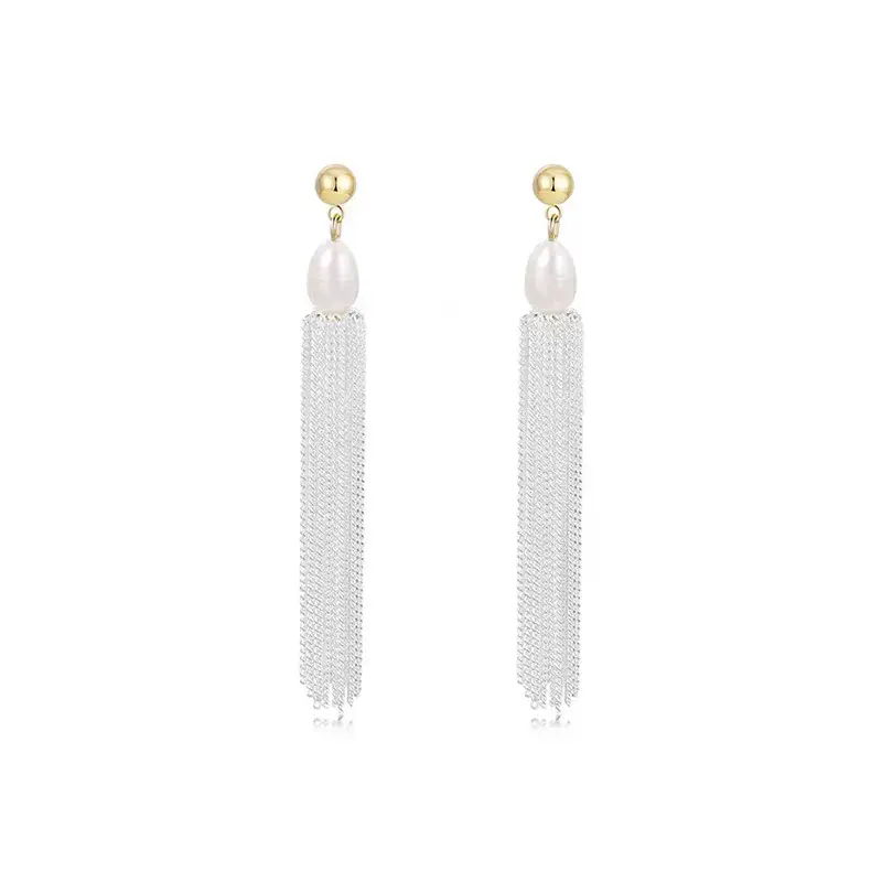 Luxury Freshwater Pearl Tassel Earrings for Women - Image 5