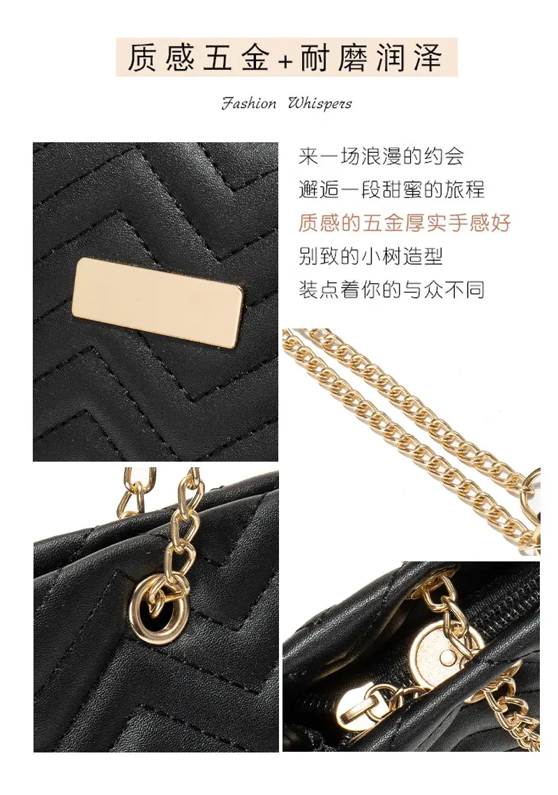 2-piece Wave Embossed Tote Bag Black 2023 — feature 7