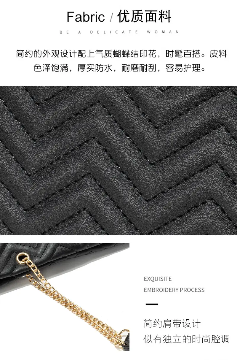 2-piece Wave Embossed Tote Bag Black 2023 — feature 8