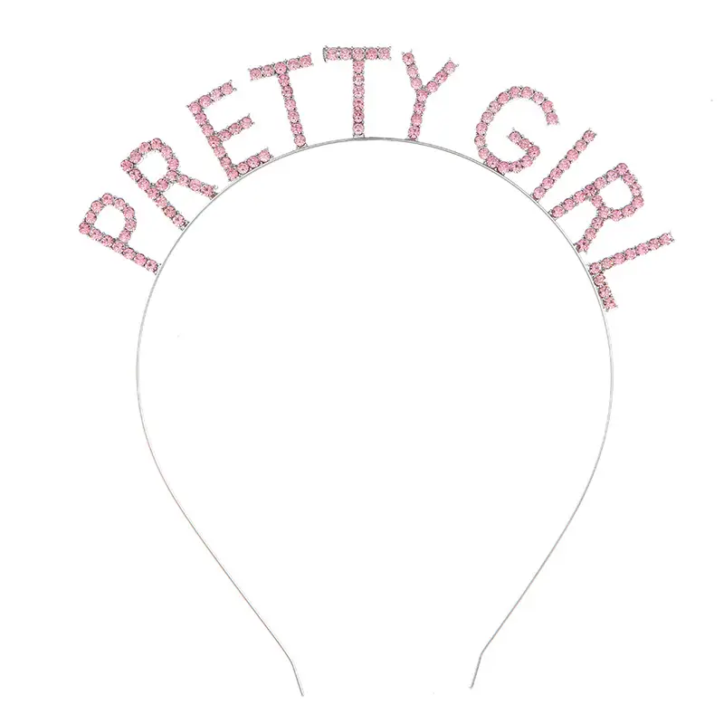 Pretty Girl Hair Headband Crystal Letter Party Accessories - Image 4