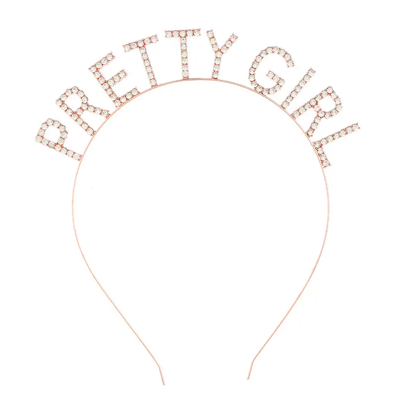 Pretty Girl Hair Headband Crystal Letter Party Accessories - Image 3