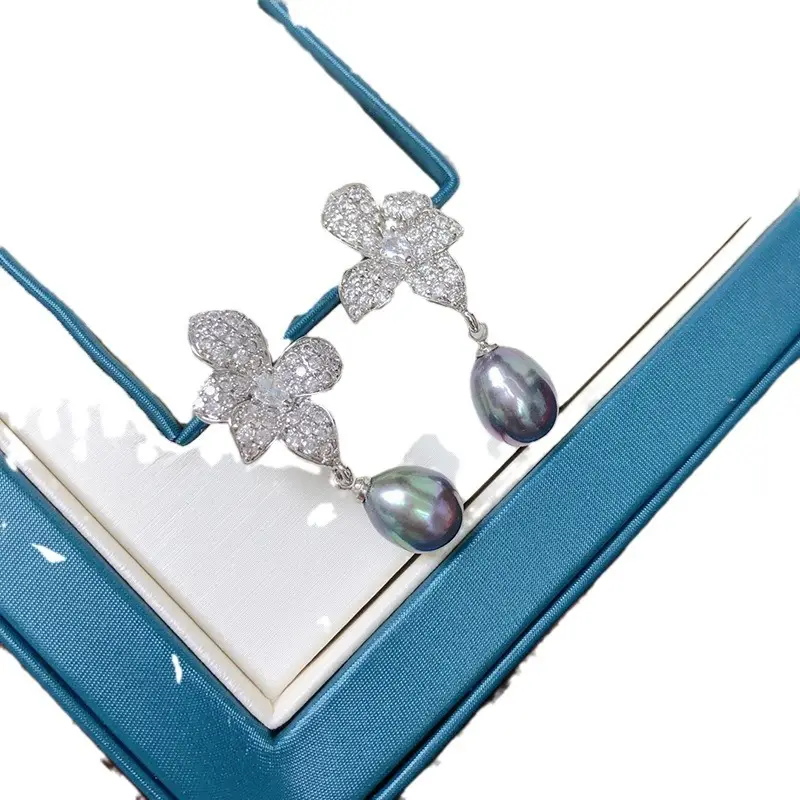 Elegant Diamond Pearl Earrings for Women - Image 5