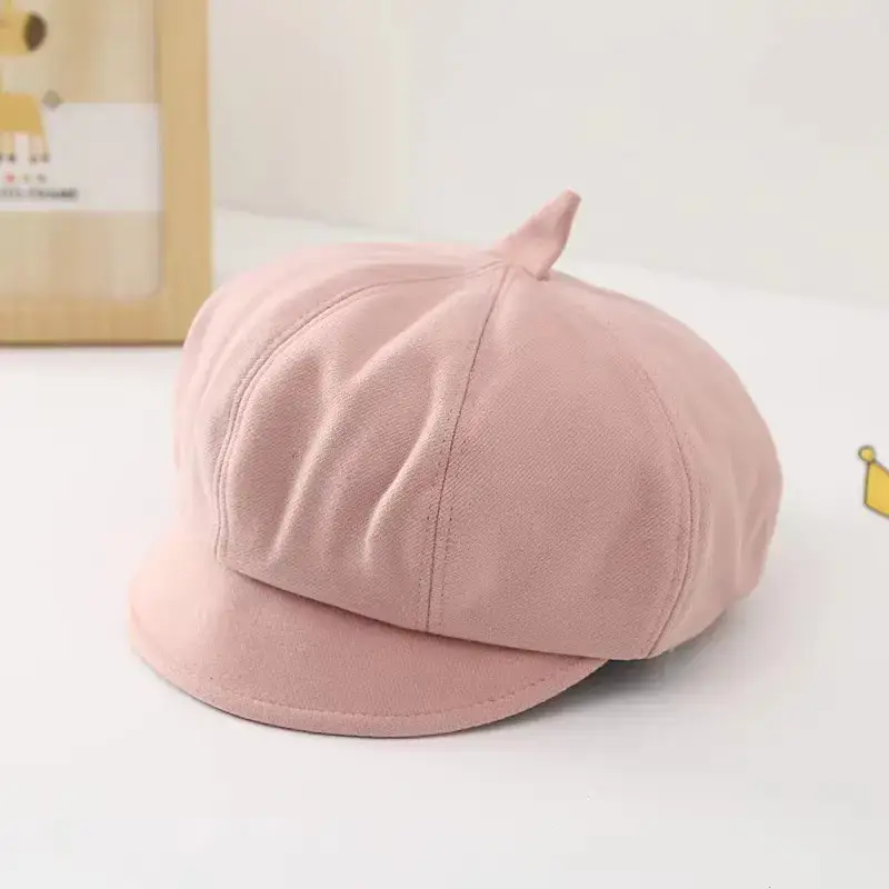 Girls Black Peaked Cap British Octagonal Hat - Image 8