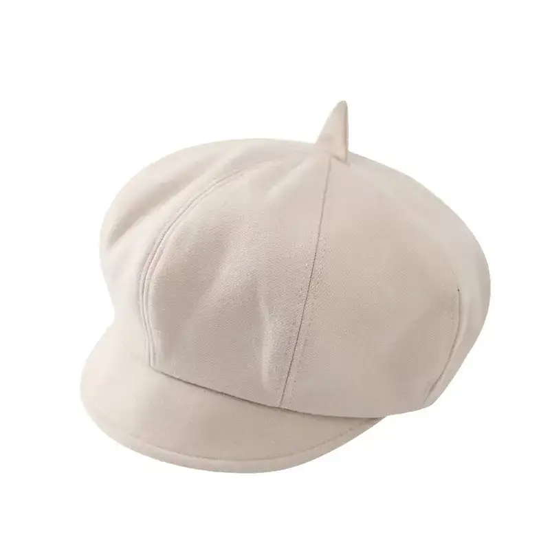 Girls Black Peaked Cap British Octagonal Hat - Image 10