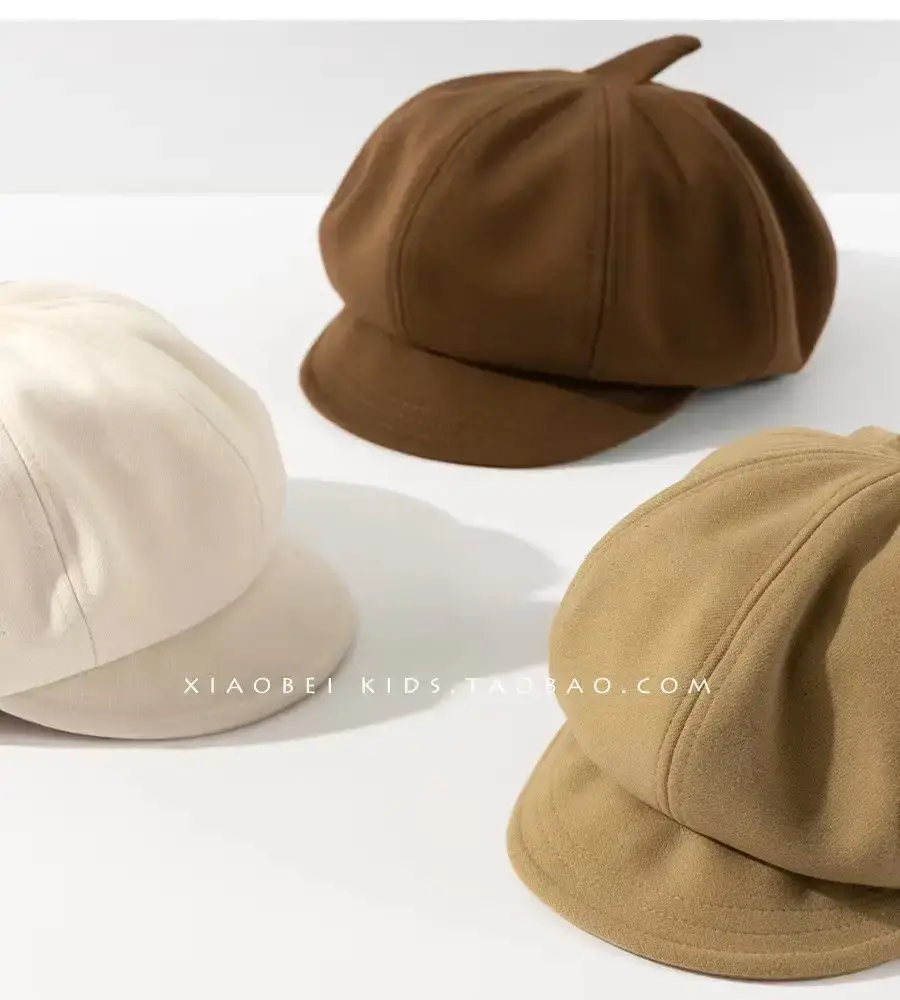 Girls Black Peaked Cap British Octagonal Hat — feature 11