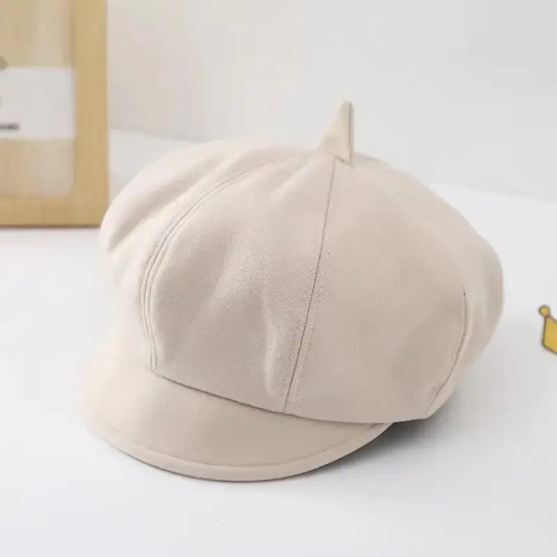 Girls Black Peaked Cap British Octagonal Hat - Image 4