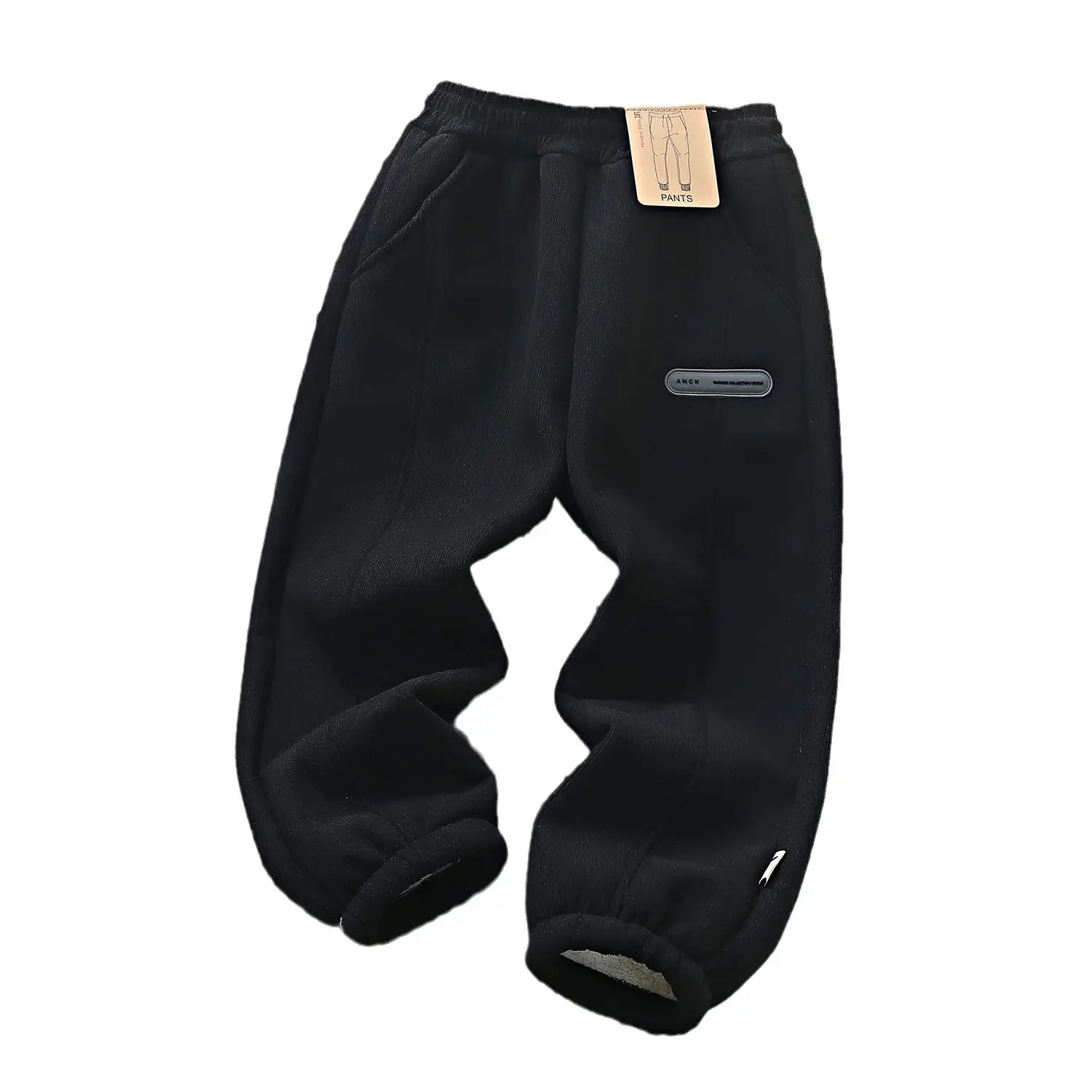 Fleece Lined Brown Cotton Pants for Boys Winter Casual