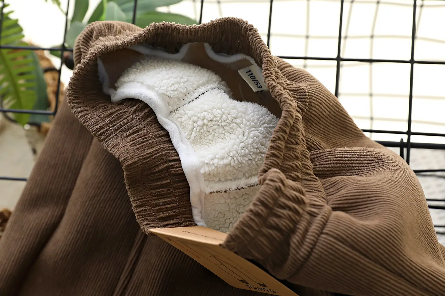 Fleece Lined Brown Cotton Pants for Boys Winter Casual — feature 13
