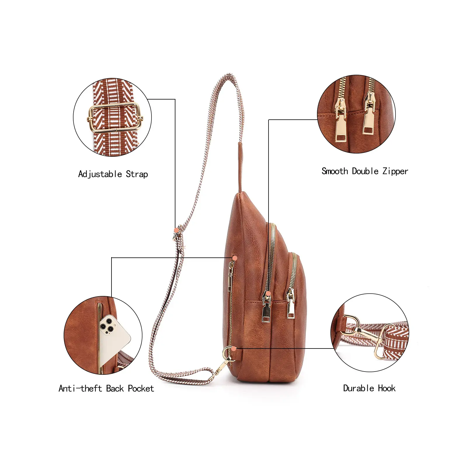 Women's Crossbody Bag Beige 2024 with Mobile Wallet - Image 10