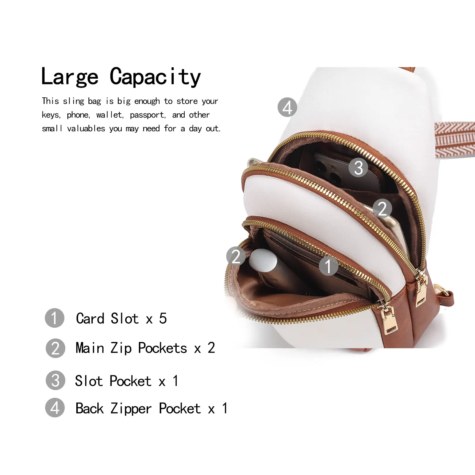 Women's Crossbody Bag Beige 2024 with Mobile Wallet — feature 11
