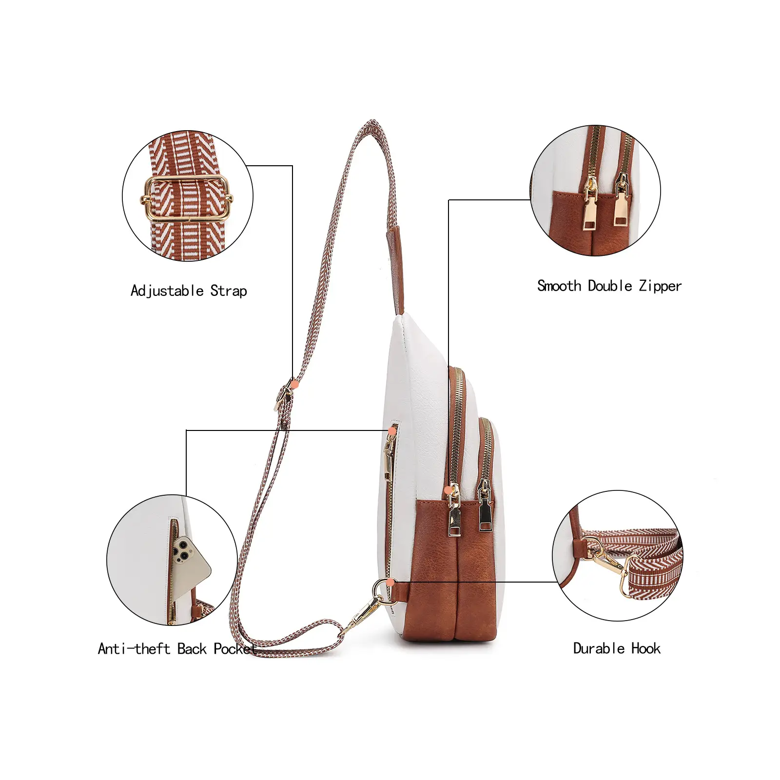 Women's Crossbody Bag Beige 2024 with Mobile Wallet — feature 13