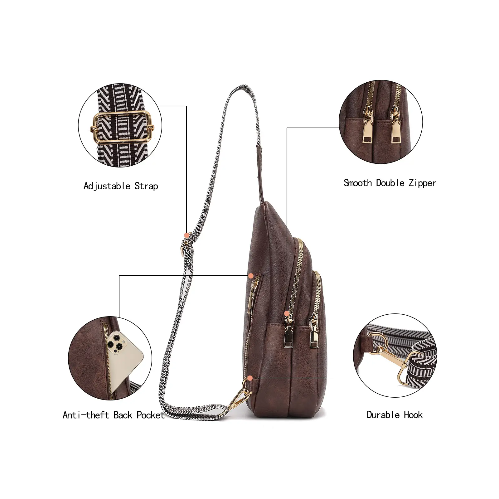 Women's Crossbody Bag Beige 2024 with Mobile Wallet — feature 31