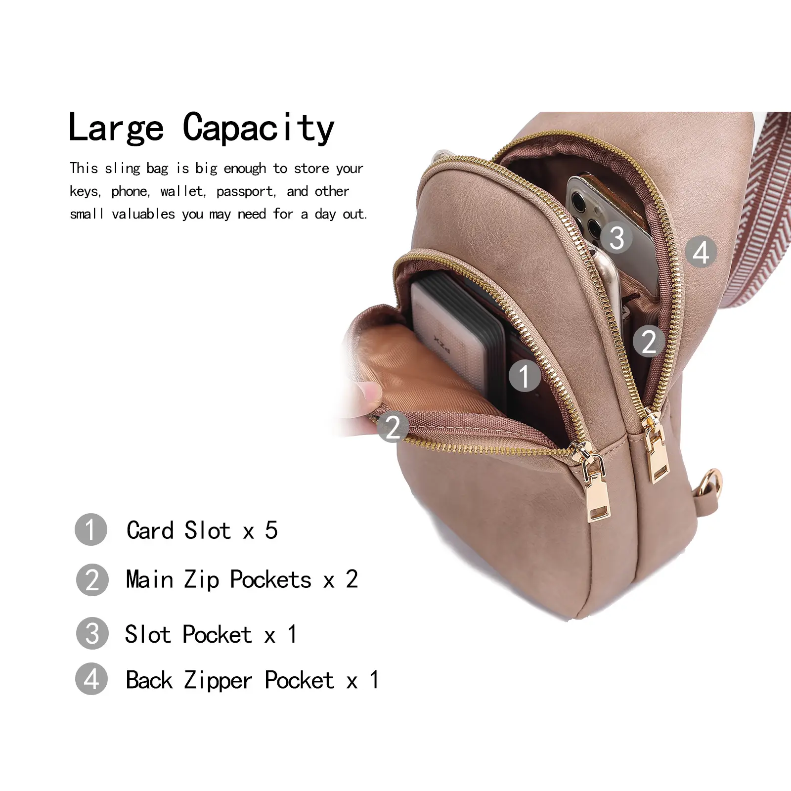 Women's Crossbody Bag Beige 2024 with Mobile Wallet — feature 37