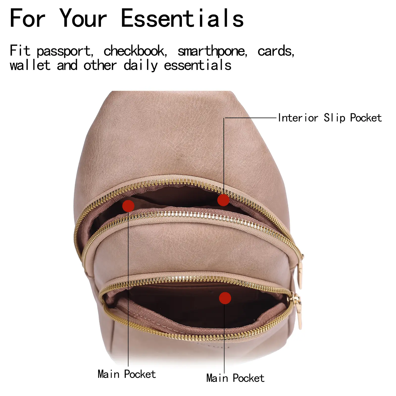 Women's Crossbody Bag Beige 2024 with Mobile Wallet — feature 40