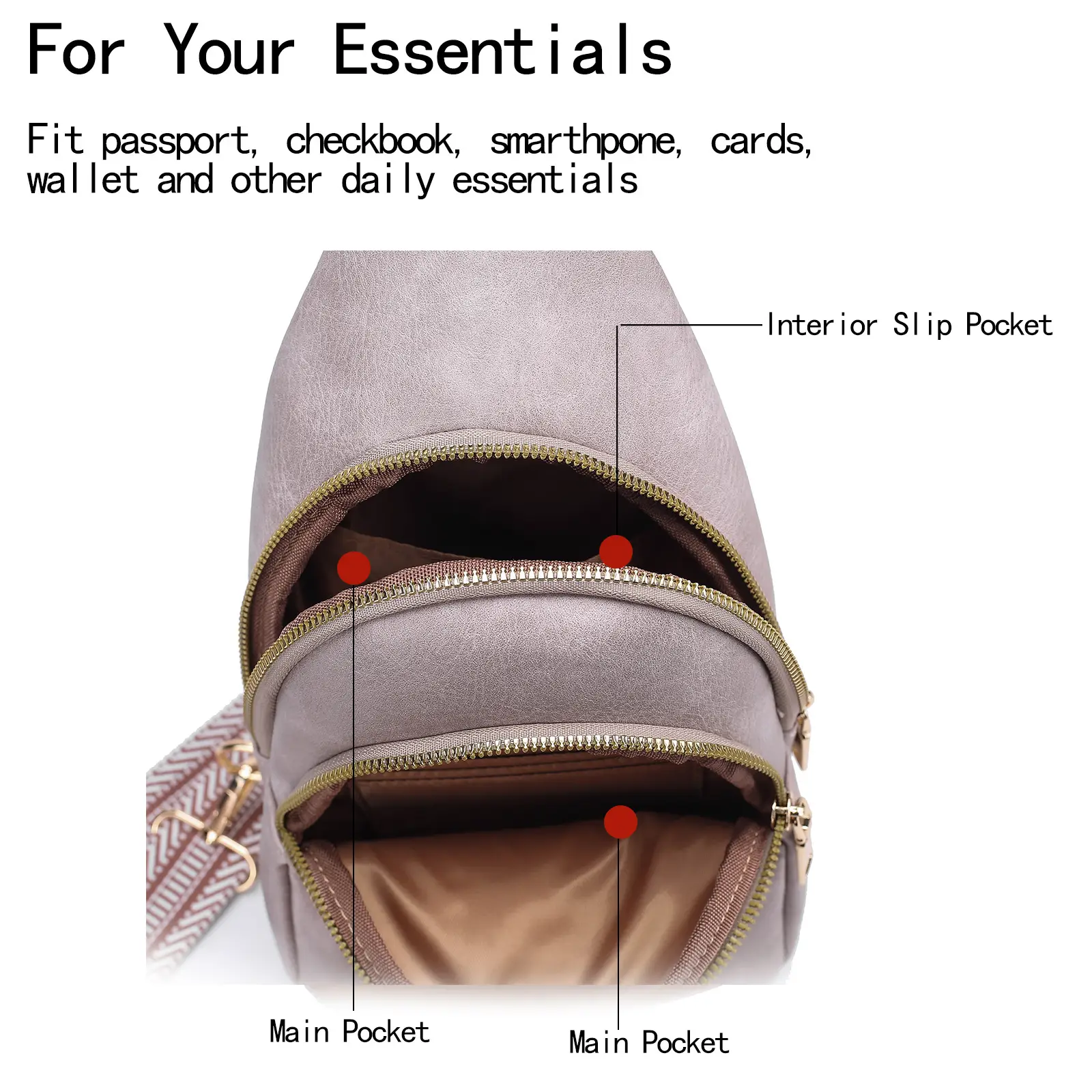 Women's Crossbody Bag Beige 2024 with Mobile Wallet — feature 48