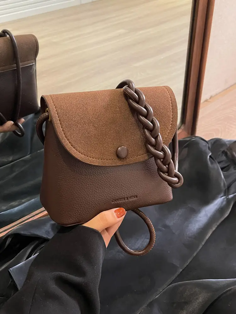 Black Textured Shoulder Bag for Women 2023 - Image 4