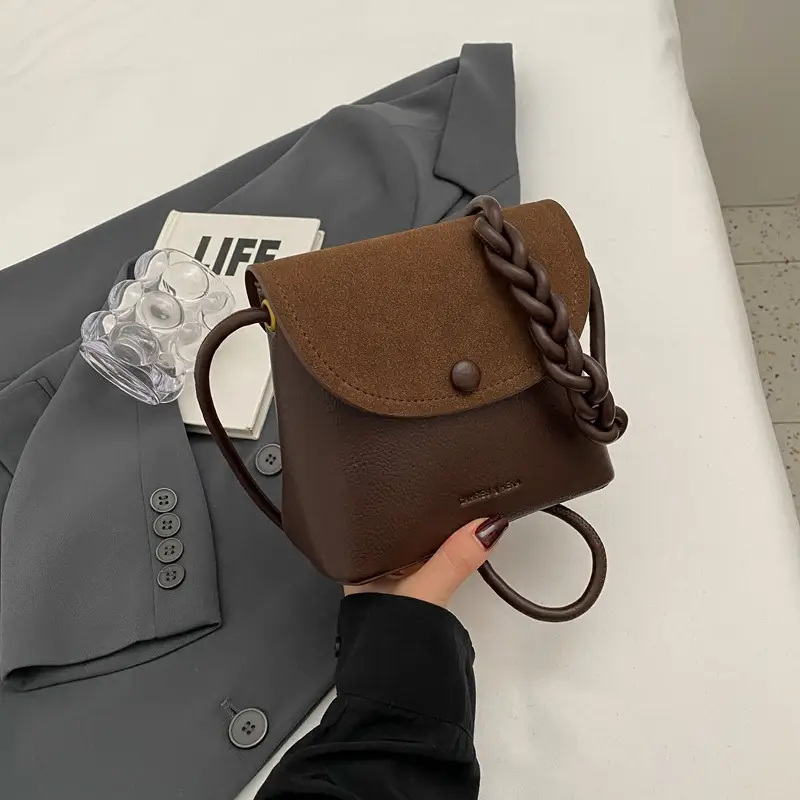 Black Textured Shoulder Bag for Women 2023 - Image 2