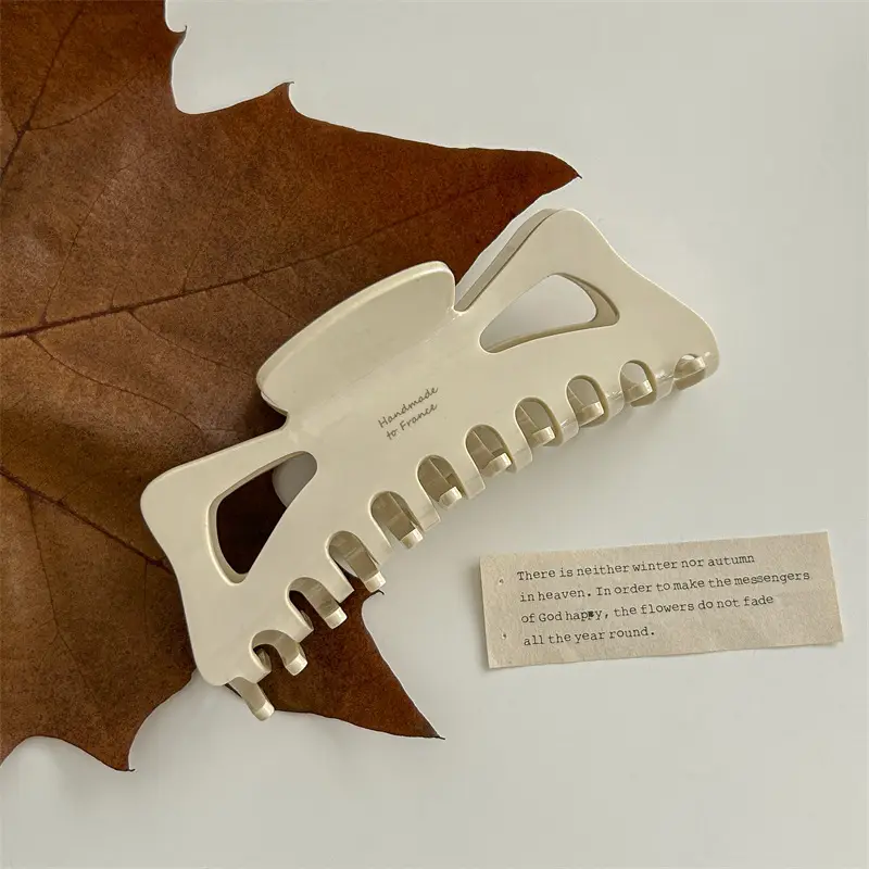 Pure White Acetate Hair Clips Set for Women — feature 10