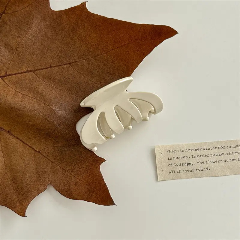 Pure White Acetate Hair Clips Set for Women — feature 14