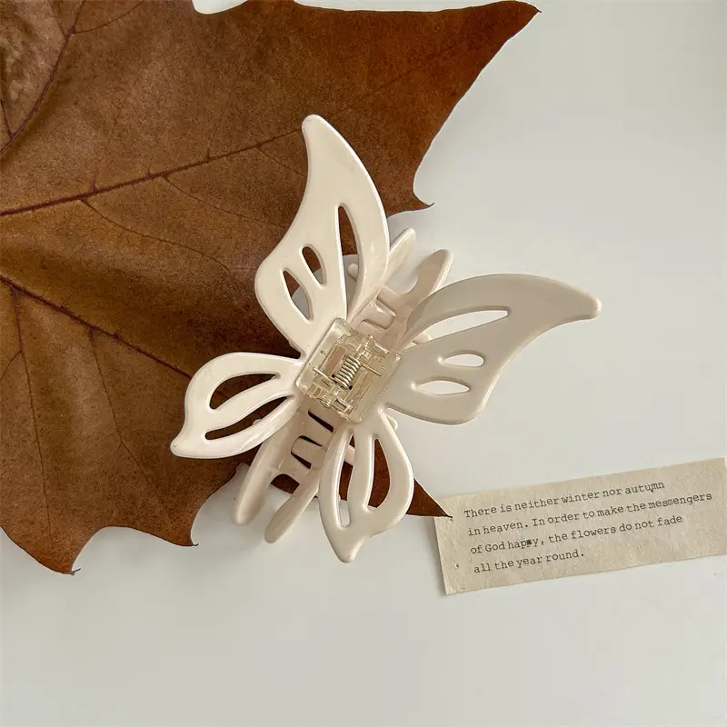 Pure White Acetate Hair Clips Set for Women — feature 5