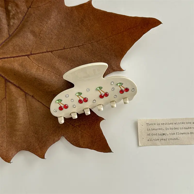 Pure White Acetate Hair Clips Set for Women - Image 2
