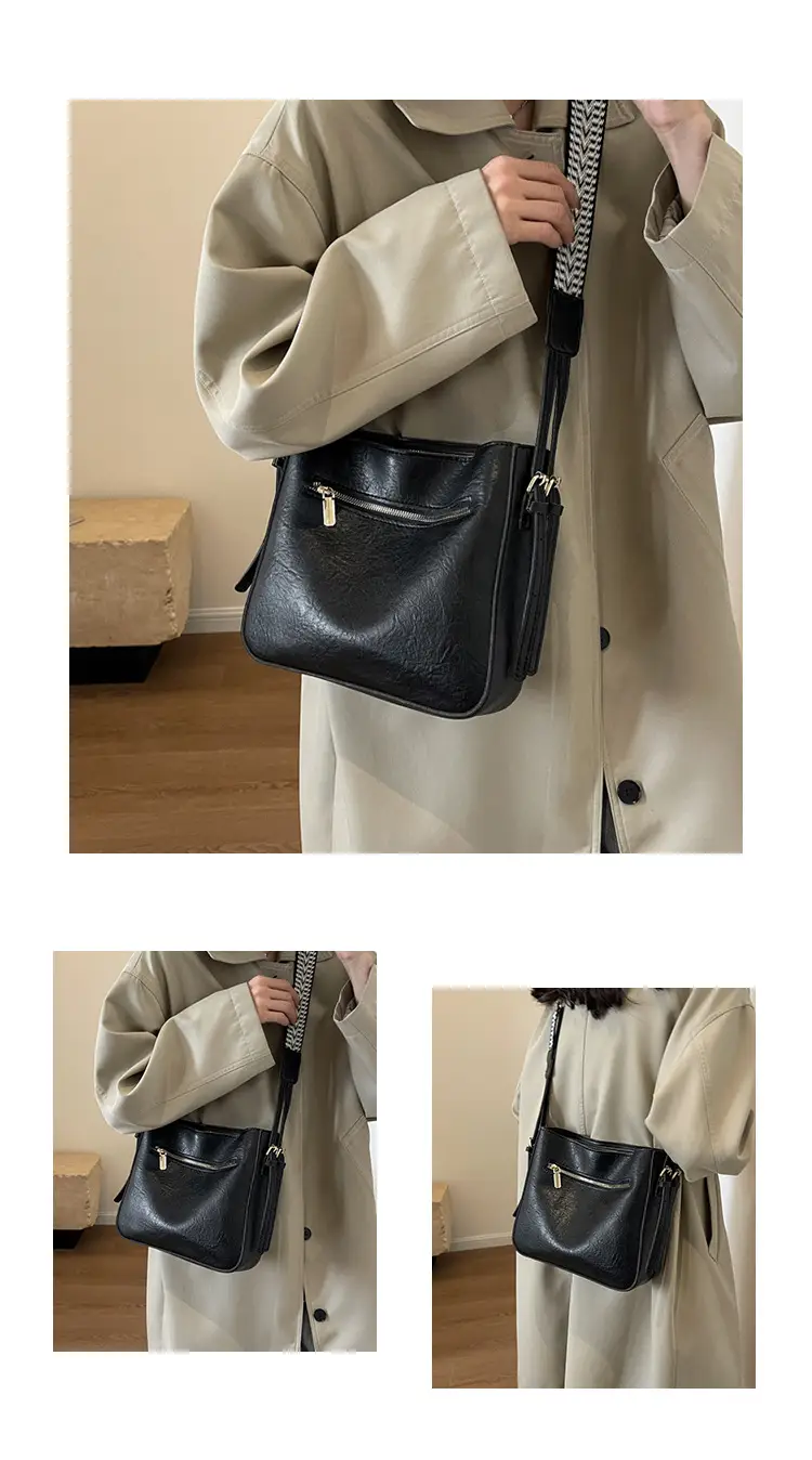 Women Retro Brown Leather Shoulder Bag 2023 Winter — feature 23