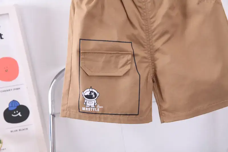 2023 Boys Cotton Short Sleeve Suit Olive Green Shorts β feature 10