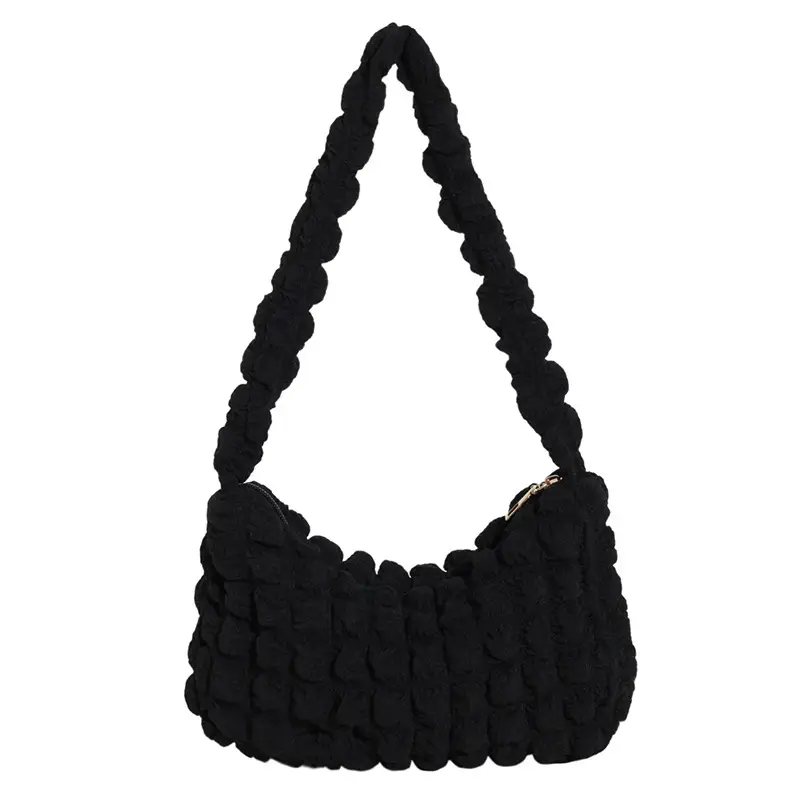 Black Crochet Shoulder Bag for Women 2023