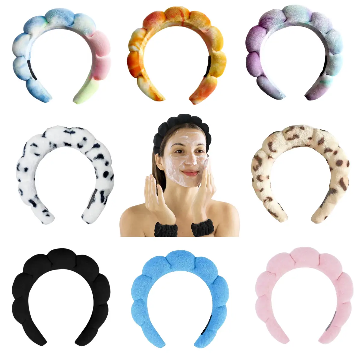 Pink Knitted Yoga Headband with Wide Strap — feature 3