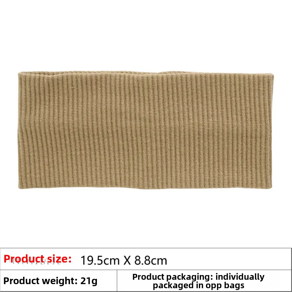 Pink Knitted Yoga Headband with Wide Strap - Image 3
