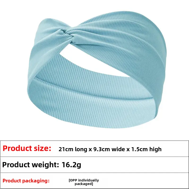 Pink Knitted Yoga Headband with Wide Strap - Image 36