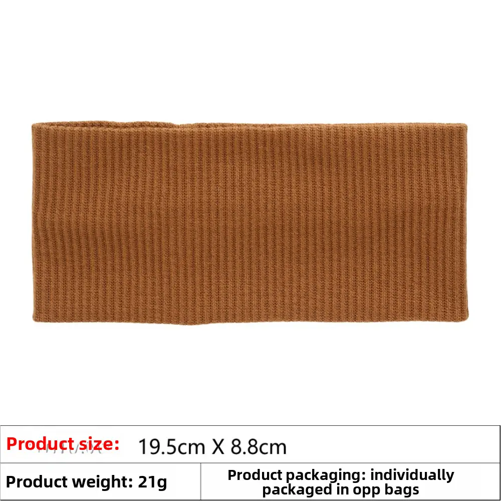 Pink Knitted Yoga Headband with Wide Strap - Image 4
