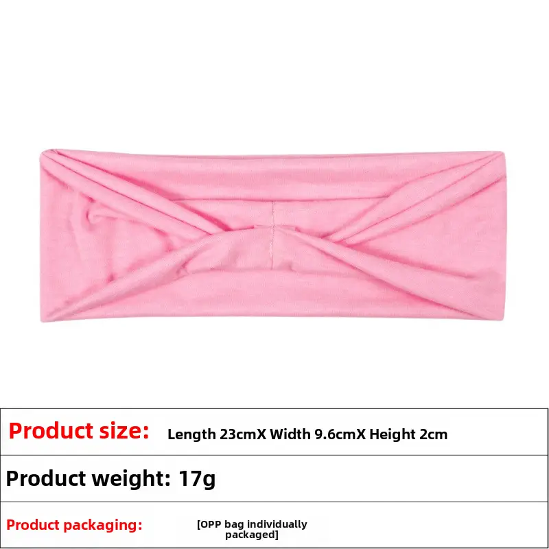 Pink Knitted Yoga Headband with Wide Strap - Image 41