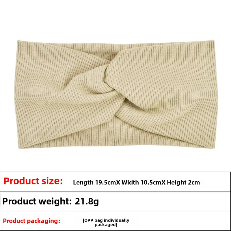 Pink Knitted Yoga Headband with Wide Strap - Image 48