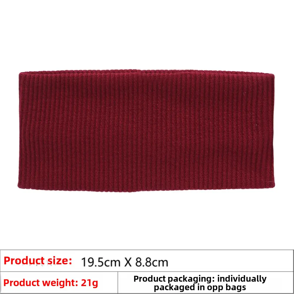 Pink Knitted Yoga Headband with Wide Strap - Image 5