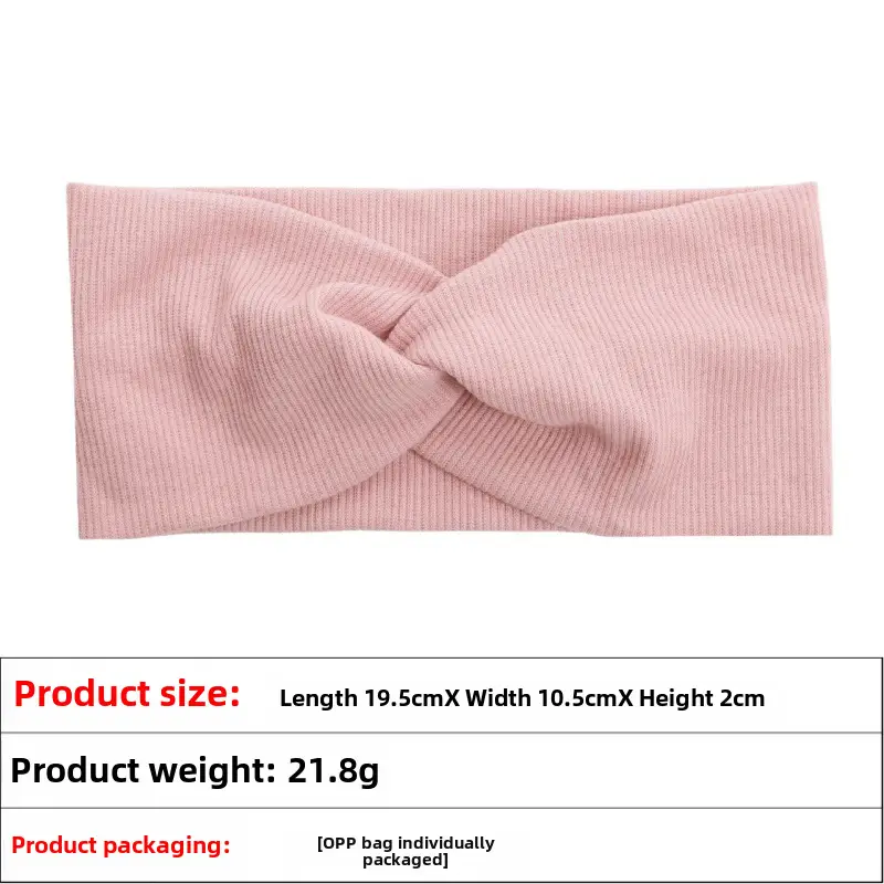 Pink Knitted Yoga Headband with Wide Strap - Image 52