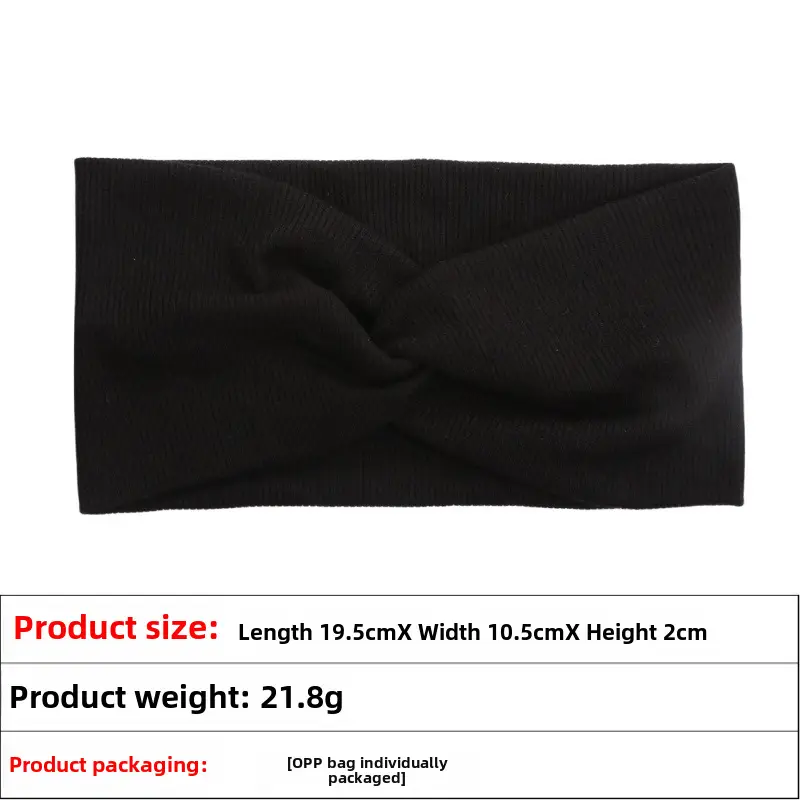 Pink Knitted Yoga Headband with Wide Strap - Image 57