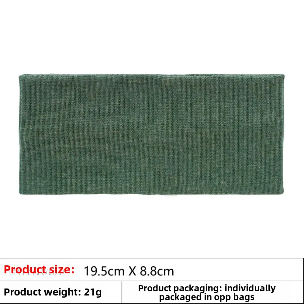 Pink Knitted Yoga Headband with Wide Strap - Image 7