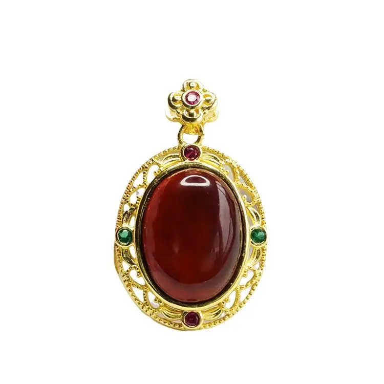 Guan Yu Natural Amber Pendant Necklace for Women - Image 7