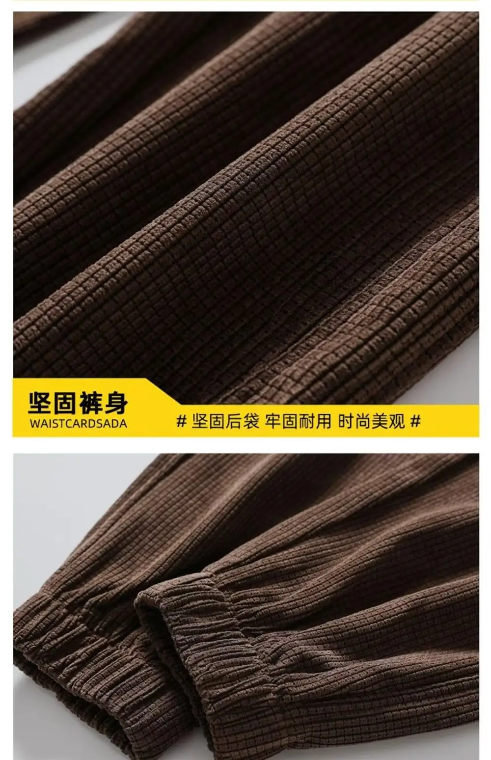 Men Black Fleece Lined Ankle Tied Pants 2023 Winter — feature 7