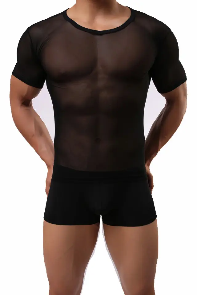 Men Blue Compression Mesh T-Shirt Shorts Set — feature 18
