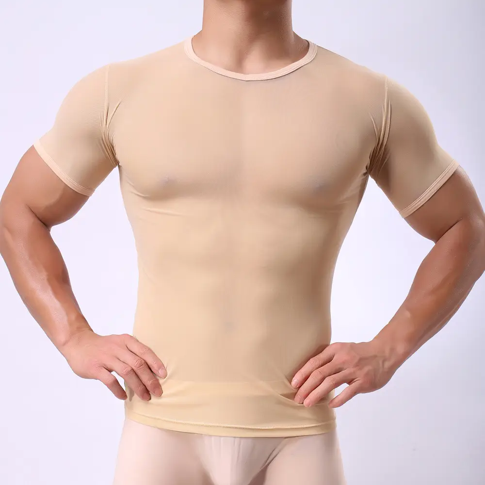 Men Blue Compression Mesh T-Shirt Shorts Set — feature 26