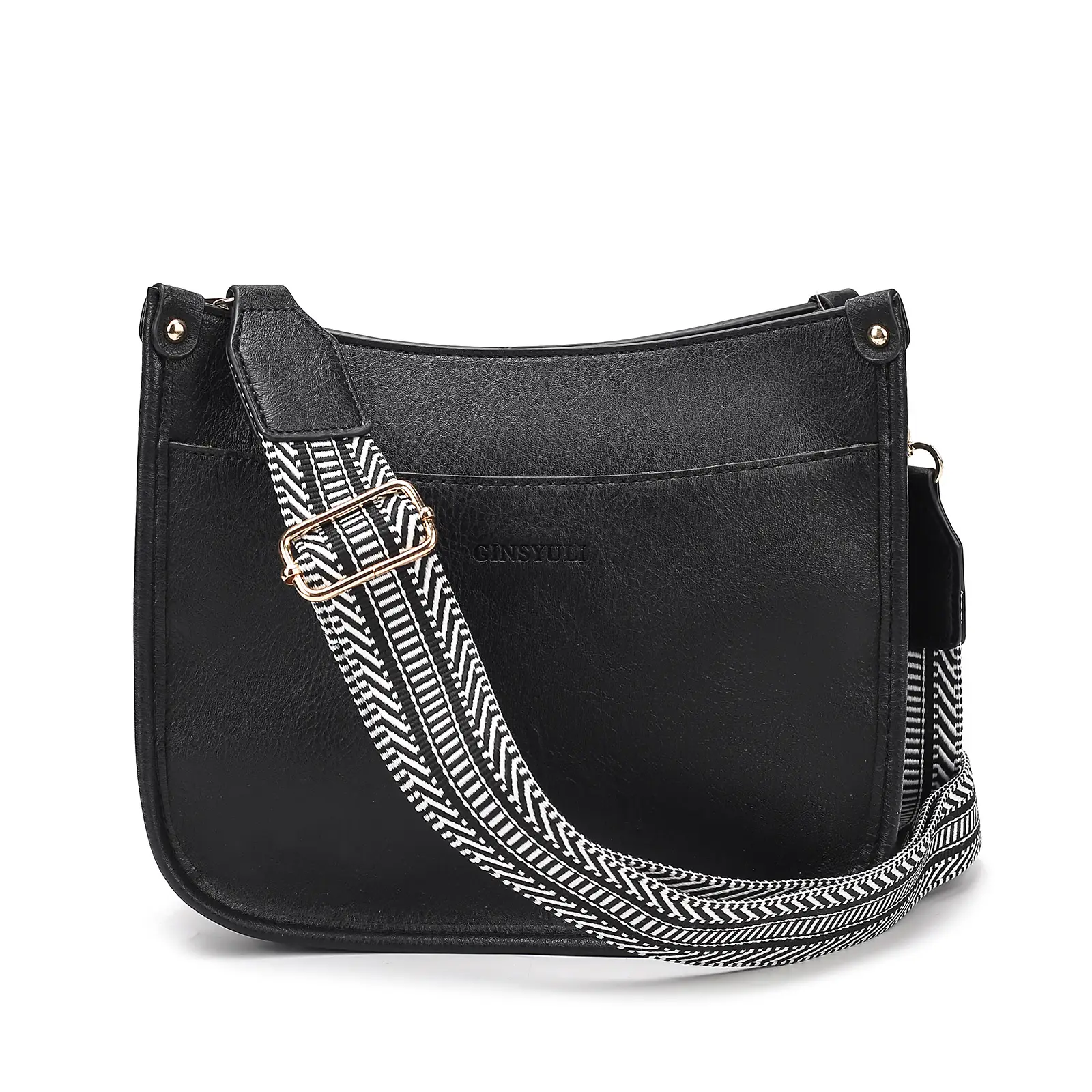 Women's Crossbody Tote Bag White Brown Feather Design — feature 42