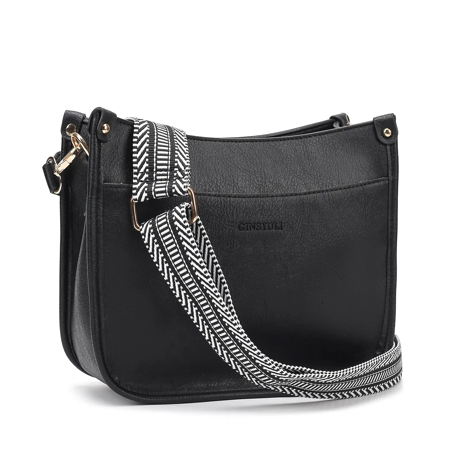 Women's Crossbody Tote Bag White Brown Feather Design — feature 43
