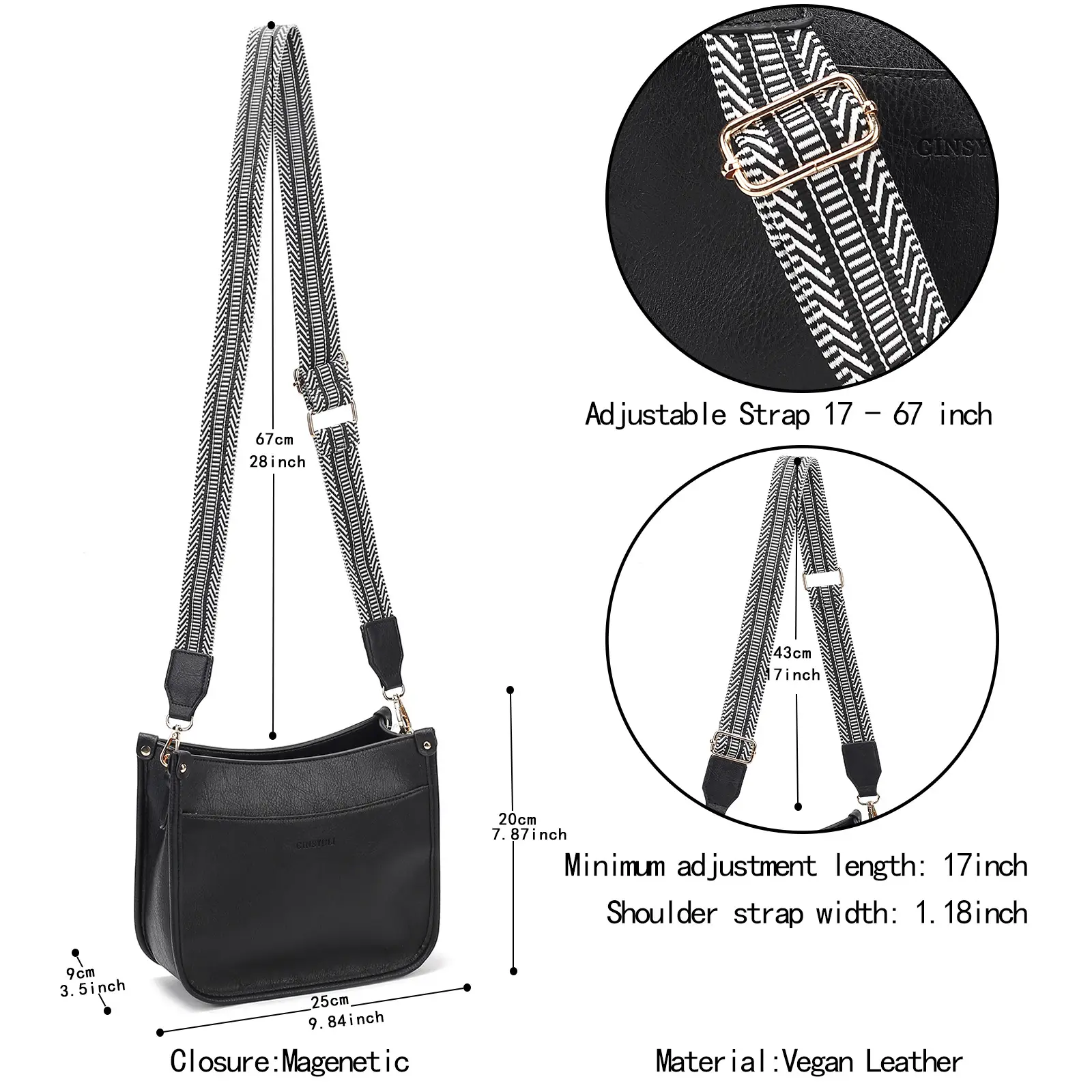 Women's Crossbody Tote Bag White Brown Feather Design — feature 48
