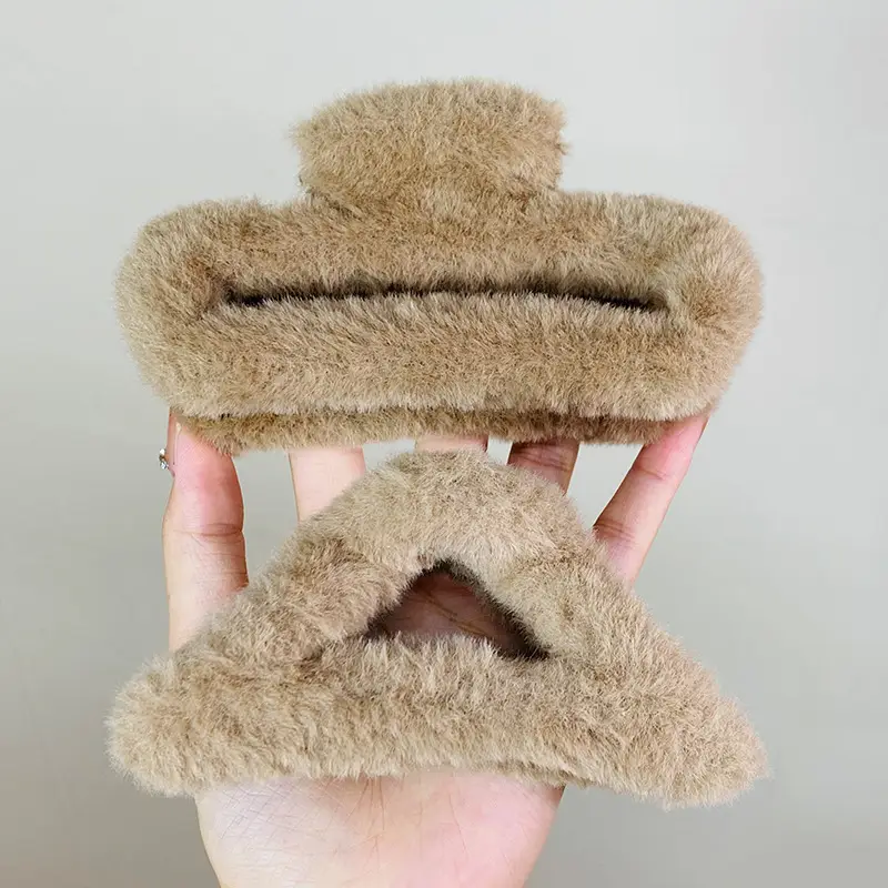 Autumn Plush Clip Hairpin for Girls Brown 14cm - Image 23