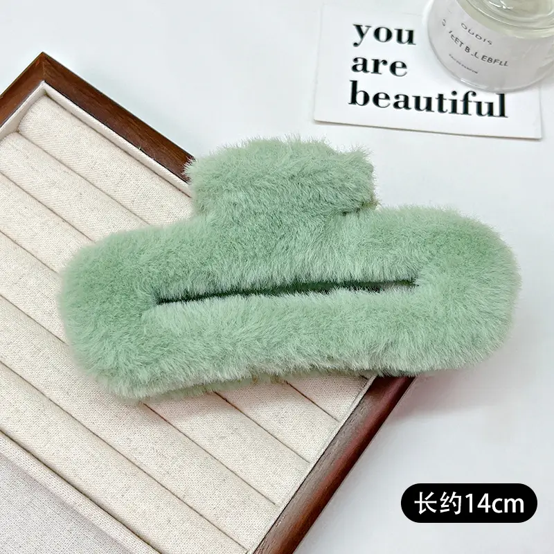 Autumn Plush Clip Hairpin for Girls Brown 14cm - Image 12