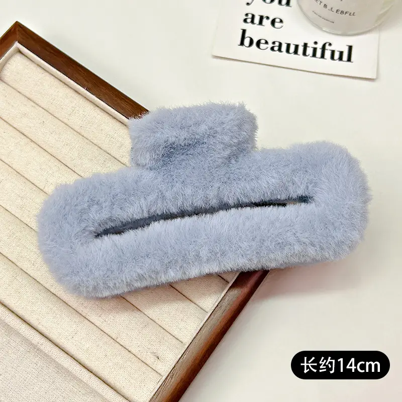Autumn Plush Clip Hairpin for Girls Brown 14cm - Image 13