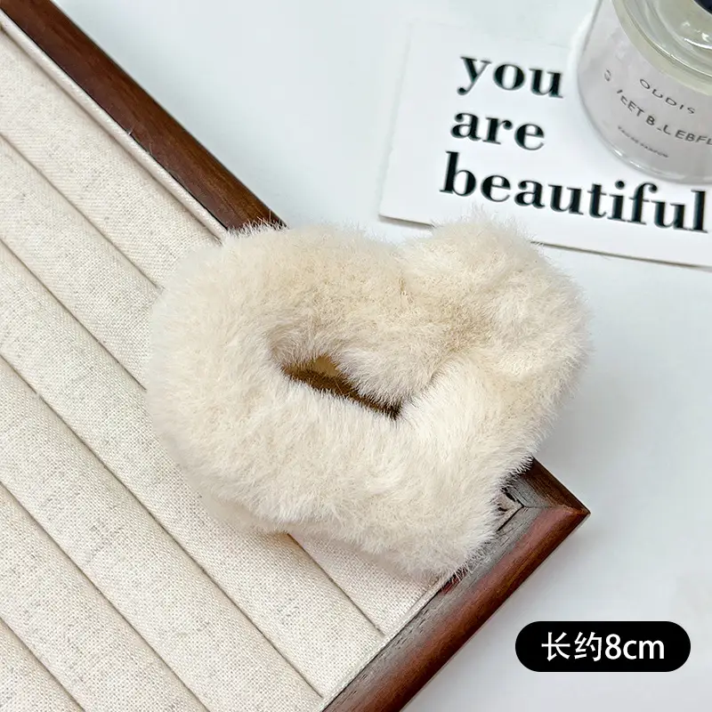 Autumn Plush Clip Hairpin for Girls Brown 14cm - Image 2